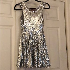 Silver Sparkle Short Dress.